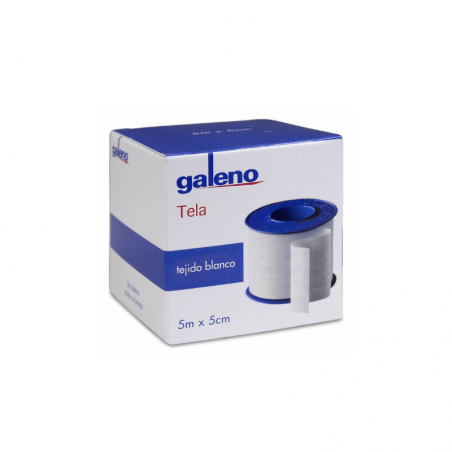 ESPARADRAPO GALENO TELA 1 UNIDAD 5 m x 5 cm COLOR BLANCO