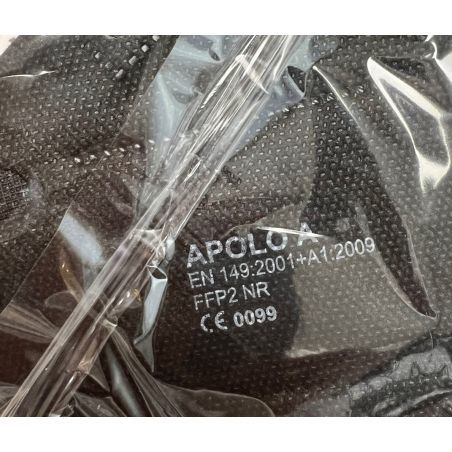 APOLO MASCARILLA FFP2 CABEZA NEGRA 50 UNID ESPAÑO