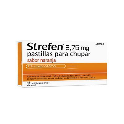 STREFEN 8,75 mg 16 PASTILLAS PARA CHUPAR (SABOR NARANJA)