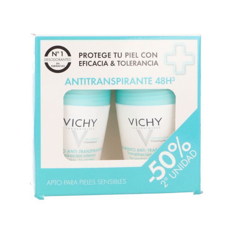 VICHY DESODORANTE DUPLO ANTITRANSPIRANTE 48H 2ª 50% 2X50ML