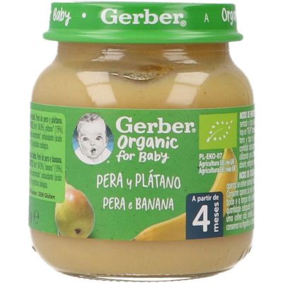 GERBER ORGA PERA PLATANO 125GR