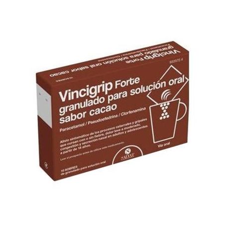 VINCIGRIP FORTE 10 SOBRES GRANULADO PARA SOLUCION ORAL (SABOR CACAO)