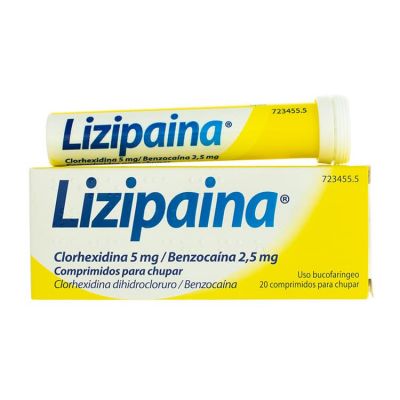 LIZIPAINA CLORHEXIDINA/BENZOCAINA 5 MG/2,5 MG 20 COMPRIMIDOS PARA CHUPAR (TUBO)