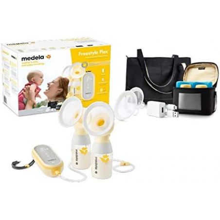 MEDELA SACALECHES DOBLE PORTATIL ELÉCTRICO SIN CABLE FREESTYLE HANDS -FREE