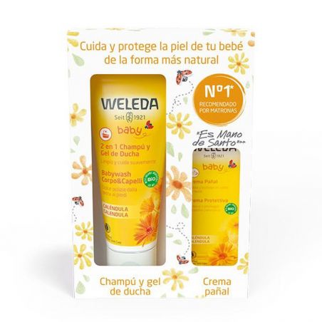 WELEDA SET 2EN1 CHAMPU GEL 200L+ CREMA PAÑAL 75ML REGALO MANOPLA