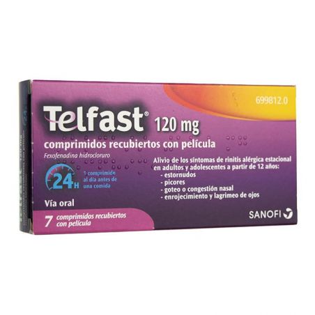 TELFAST 120 mg 7 COMPRIMIDOS RECUBIERTOS