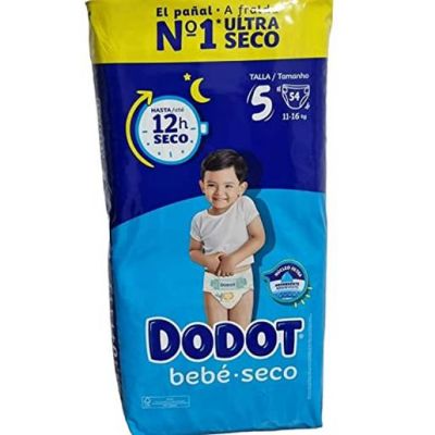 Pañal Infantil Dodot Bebe Seco Value Talla 5 11-16 Kg 54 U