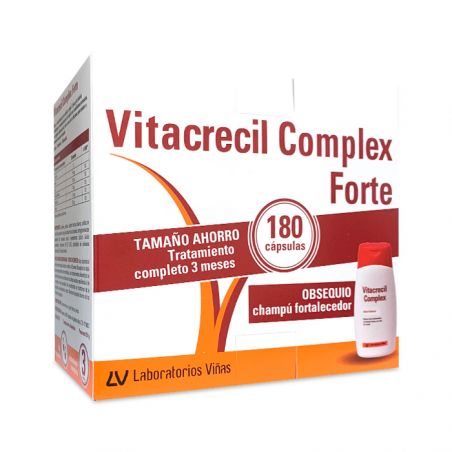 VITACRECIL COMPLEX FORTE 180 CAP + CHAMPU FORT. 200 ML REGALO
