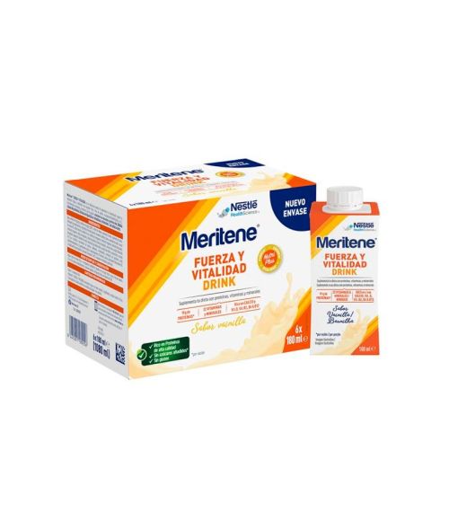 MERITENE FUERZA Y VITALIDAD DRINK 6 BOTELLAS 180 ML SABOR VAINILLA