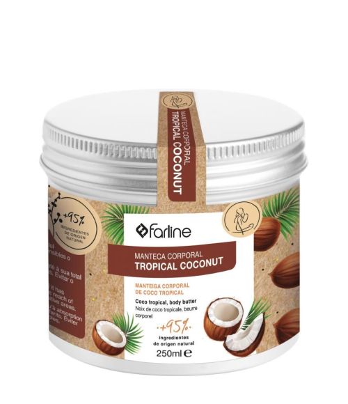 FARLINE MANTECA CORPORAL TROPICAL COCONUT 1 ENVASE 250 ML