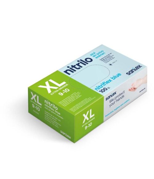 SANTEX GUANTE NITRILO TXL 9-10 S/POLVO 100U