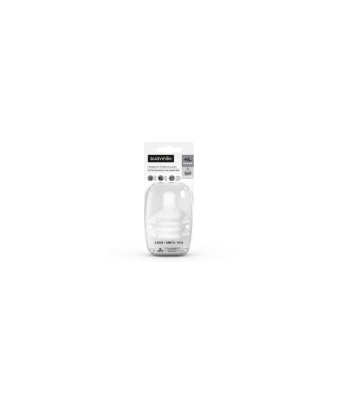 SUAVINEX TETINA SILICONA FISIOLOGICA FLUJO DENSO SX PRO +6 MESES 2 UNIDADES