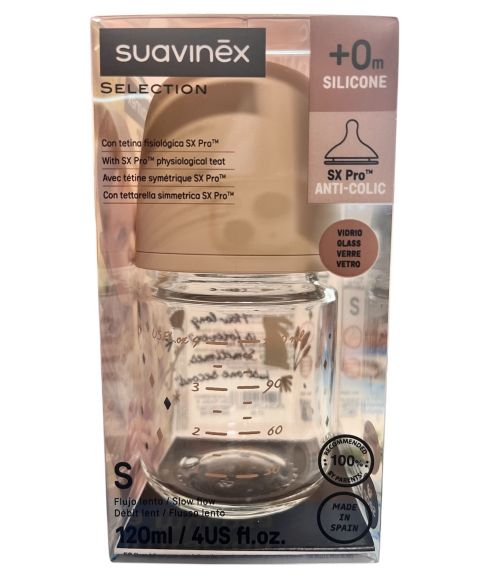 BIBERON VIDRIO SUAV 3 POS120ML