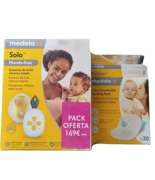 MEDELA PACK SOLO HANDS FREE +PURELAN +DISCOS ABSORBENTES