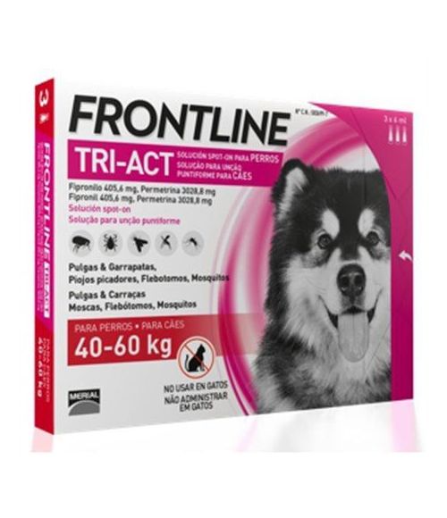 FRONTLINE TRI-ACT 405,6/3028,8 MG SOLUCION SPOT-ON PARA PERROS 40-60 KG 3 PIPETAS 6 ML
