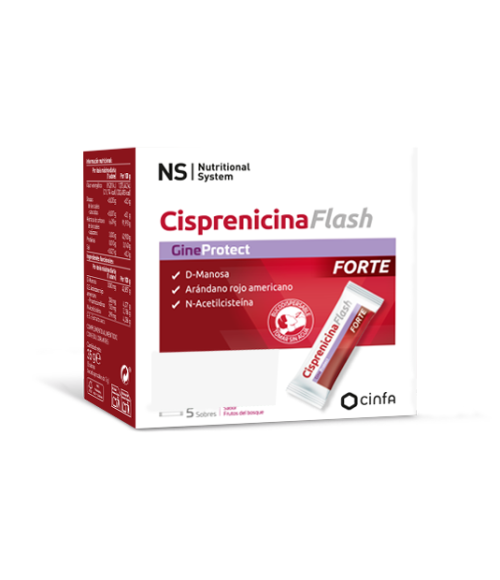 NS GINEPROTECT CISPRENICINA FLASH FORTE 5 SOBRES BUCODISPERSABLES 7 G SABOR FRUTOS DEL BOSQUE