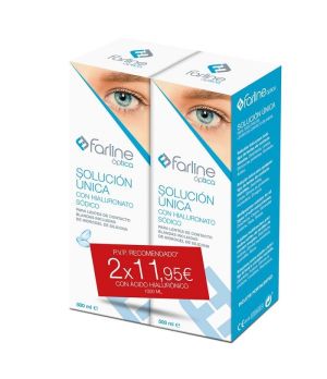 FARLINE OPTICA SOLUCION UNICA CON HIALURONICO 2 ENVASES 500 ml DUPLO