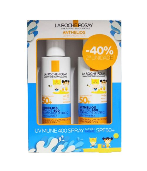 DUPLO LRP PACK ANTHELIOS SPRAY PEDIATRICO INVISIBLE SPF50+ 2ª 40%DTO 2X200ML