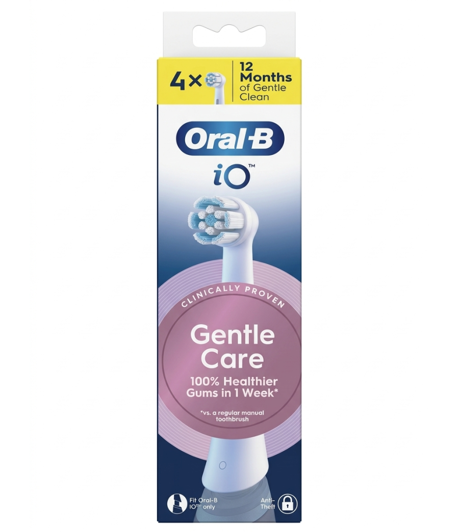 CEPILLO DENTAL ELECTRICO RECAMBIO ORAL-B REC IO GENTLE CARE 4 CABEZALES COLOR BLANCO