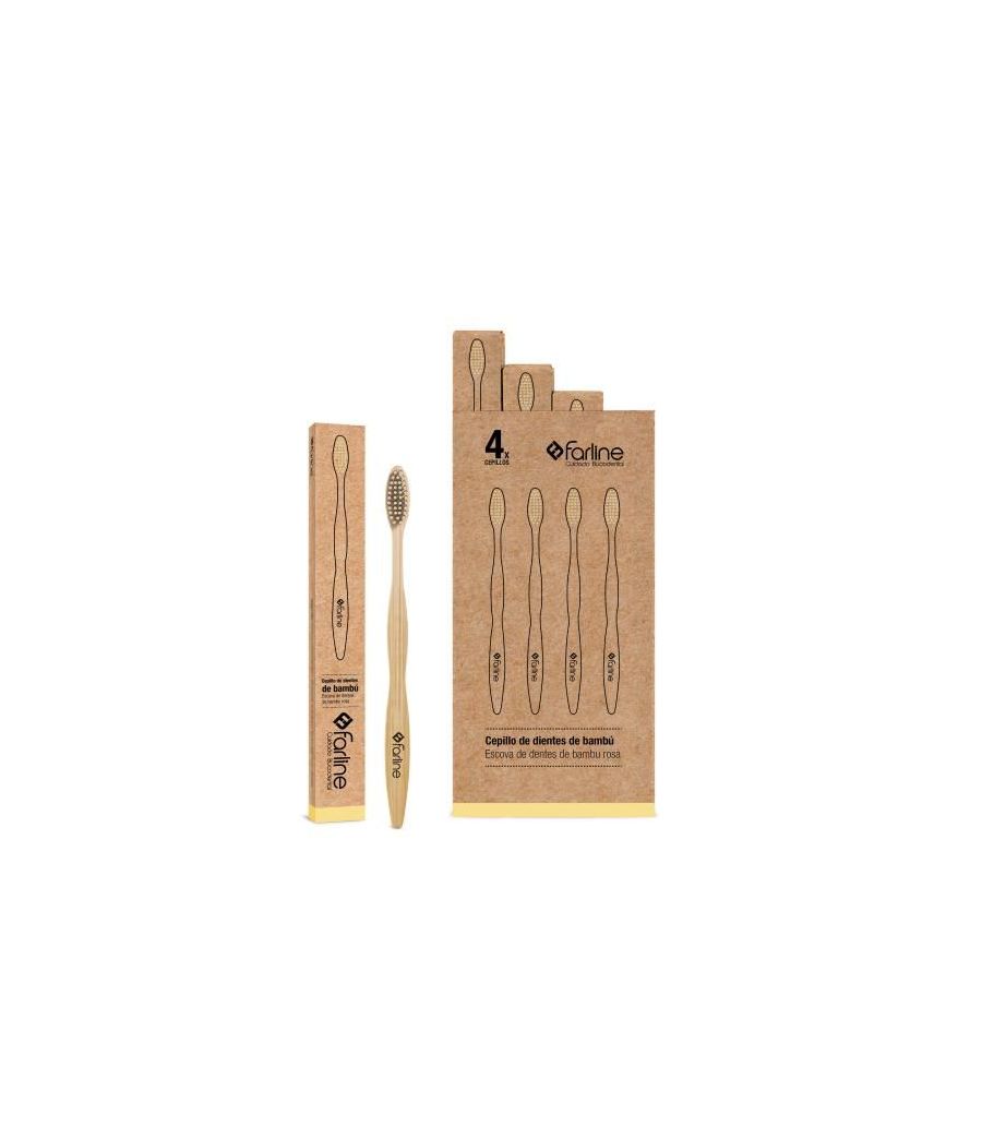 CEPILLO DENTAL DE BAMBU FARLINE AMARILLO 4U