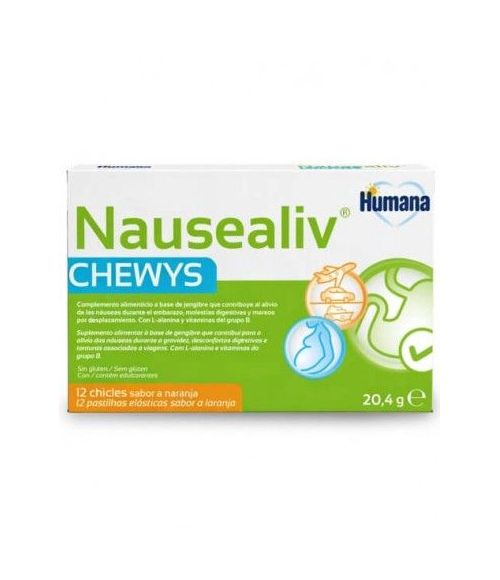 NAUSEALIV CHEWYS 12 CHICLES NARANJA