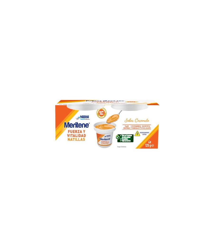 MERITENE FUERZA Y VITALIDAD NATILLAS 4 TARRINAS 125 G SABOR CARAMELO