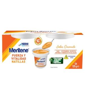MERITENE FUERZA Y VITALIDAD NATILLAS 4 TARRINAS 125 G SABOR CARAMELO