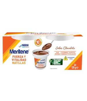 MERITENE FUERZA Y VITALIDAD NATILLAS 4 TARRINAS 125 G SABOR CHOCOLATE