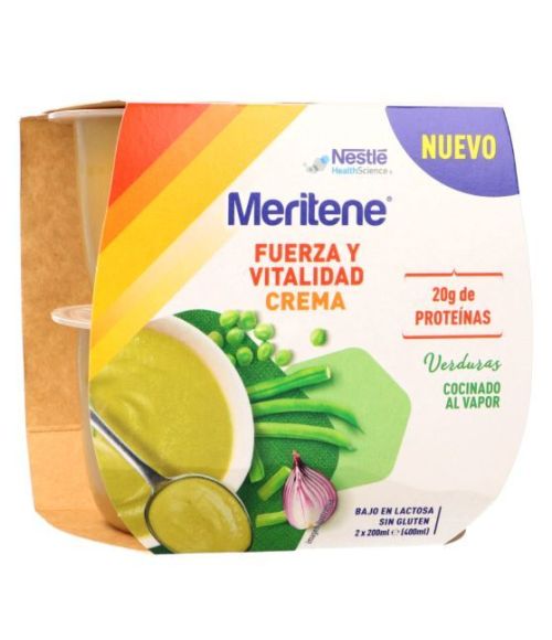 MERITENE FUERZA Y VITALIDAD CREMA 2 TARRINAS 200 ML SABOR VERDURAS
