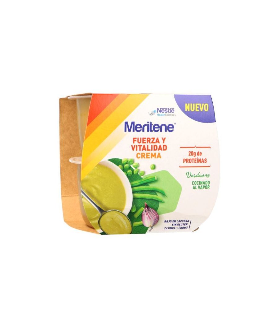 MERITENE FUERZA Y VITALIDAD CREMA 2 TARRINAS 200 ML SABOR VERDURAS