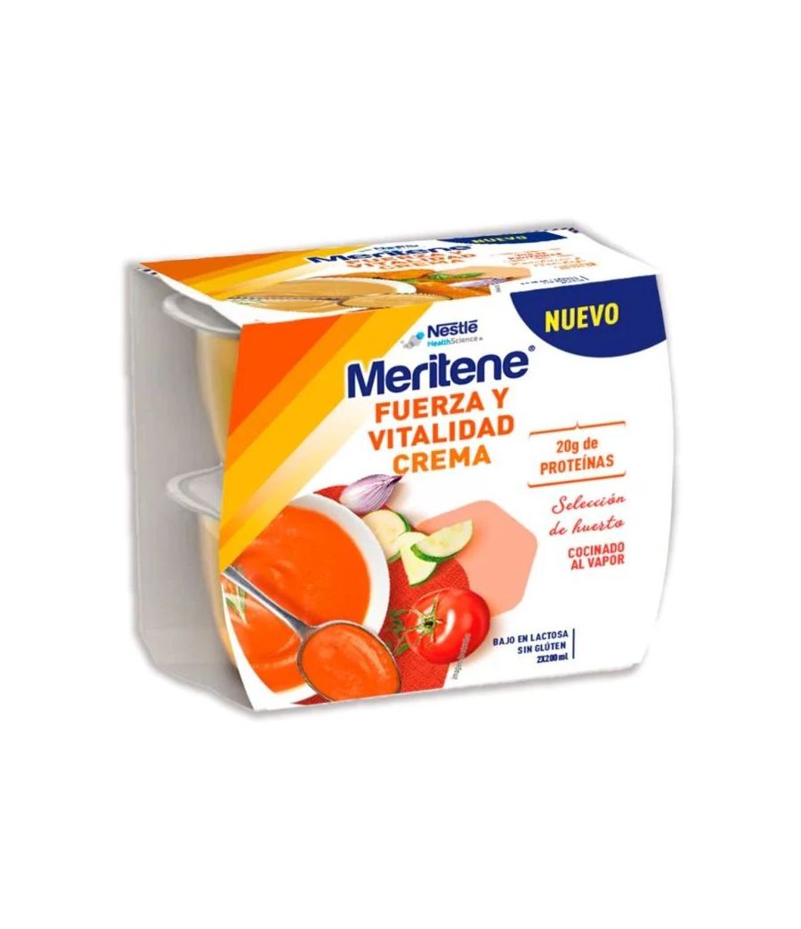 MERITENE FUERZA Y VITALIDAD CREMA 2 TARRINAS 200 ML SABOR SELECCION DE HUERTO