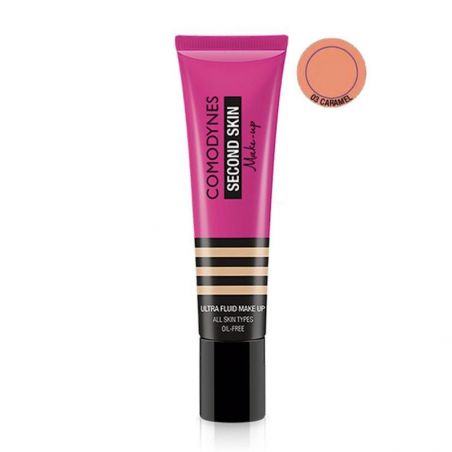 COMODYNES SECOND SKIN MAQUILLAJE FLUIDO 1 ENVASE 30 ml COLOR 03 CARAMEL