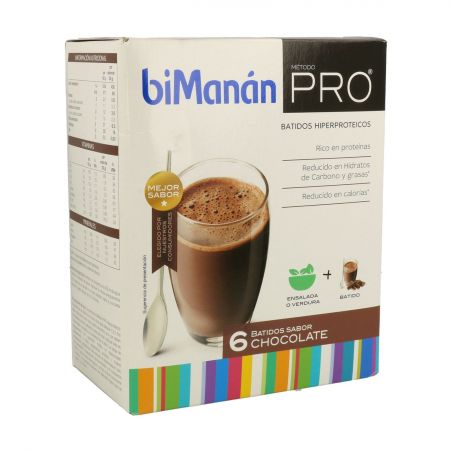 BIMANAN METODO PRO BATIDO HIPERPROTEICA E HIPOCALORICA 6 BATIDOS SABOR CHOCOLATE