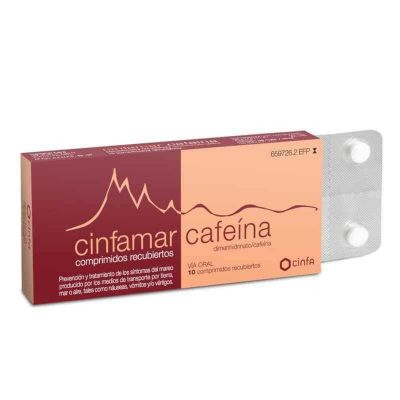 CINFAMAR CAFEINA 50 mg/50 mg 10 COMPRIMIDOS RECUBIERTOS