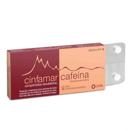 CINFAMAR CAFEINA 50 mg/50 mg 10 COMPRIMIDOS RECUBIERTOS