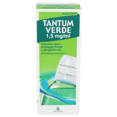 TANTUM VERDE 1,5 mg/ml SOLUCION PARA GARGARISMOS Y ENJUAGUE BUCAL 1 FRASCO 240 ml