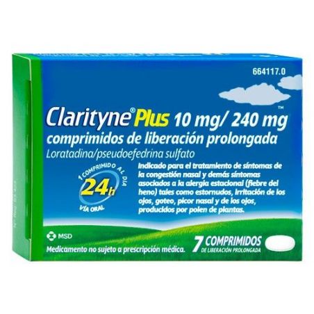 CLARITYNE PLUS 10 mg/240 mg 7 COMPRIMIDOS LIBERACION PROLONGADA