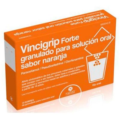 VINCIGRIP FORTE 10 SOBRES GRANULADO PARA SOLUCION ORAL (SABOR NARANJA)