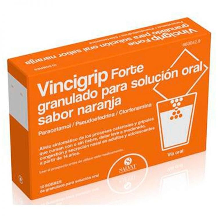 VINCIGRIP FORTE 10 SOBRES GRANULADO PARA SOLUCION ORAL (SABOR NARANJA)