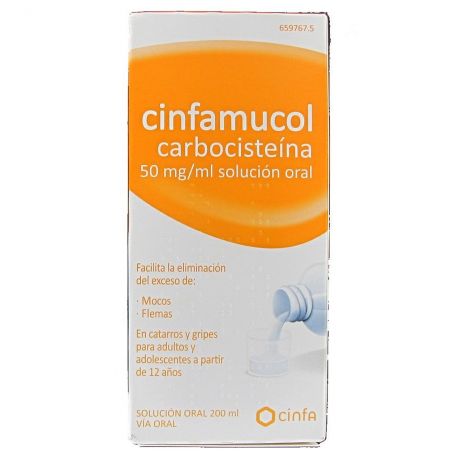 CINFAMUCOL CARBOCISTEINA 50 mg/ml SOLUCION ORAL 1 FRASCO 200 ml