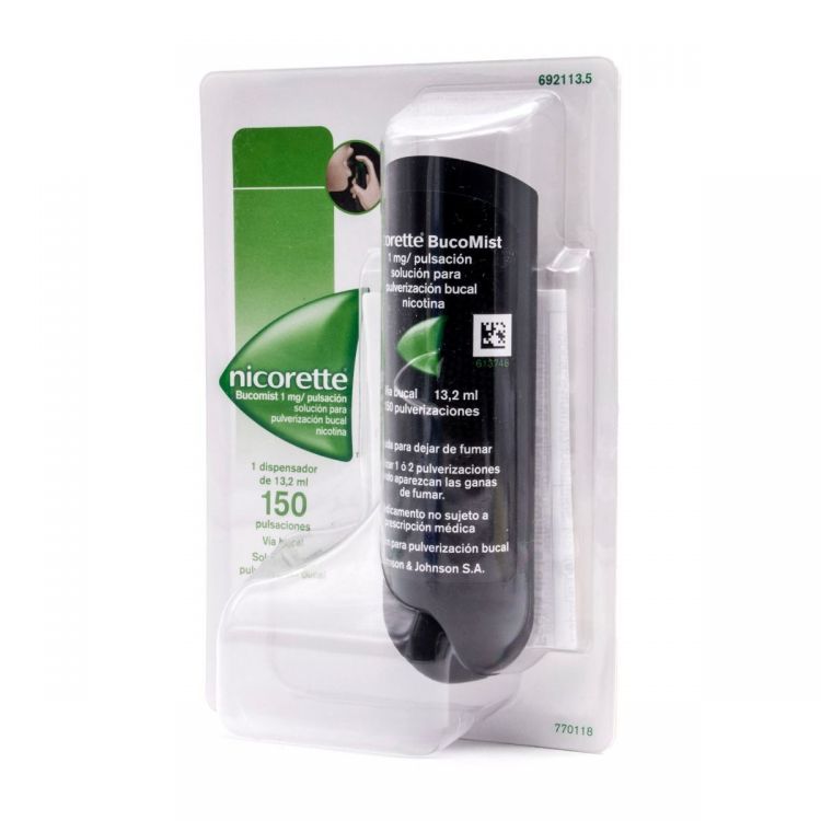 NICORETTE BUCOMIST 1 mg/PULSACION SOLUCION PARA PULVERIZACION BUCAL 1 ENVASE 13,2 ml (150 DOSIS)