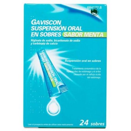 GAVISCON 24 SOBRES SUSPENSION ORAL 10 ml (SABOR MENTA)