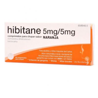 HIBITANE 5 mg/5 mg 20 COMPRIMIDOS PARA CHUPAR (SABOR NARANJA)