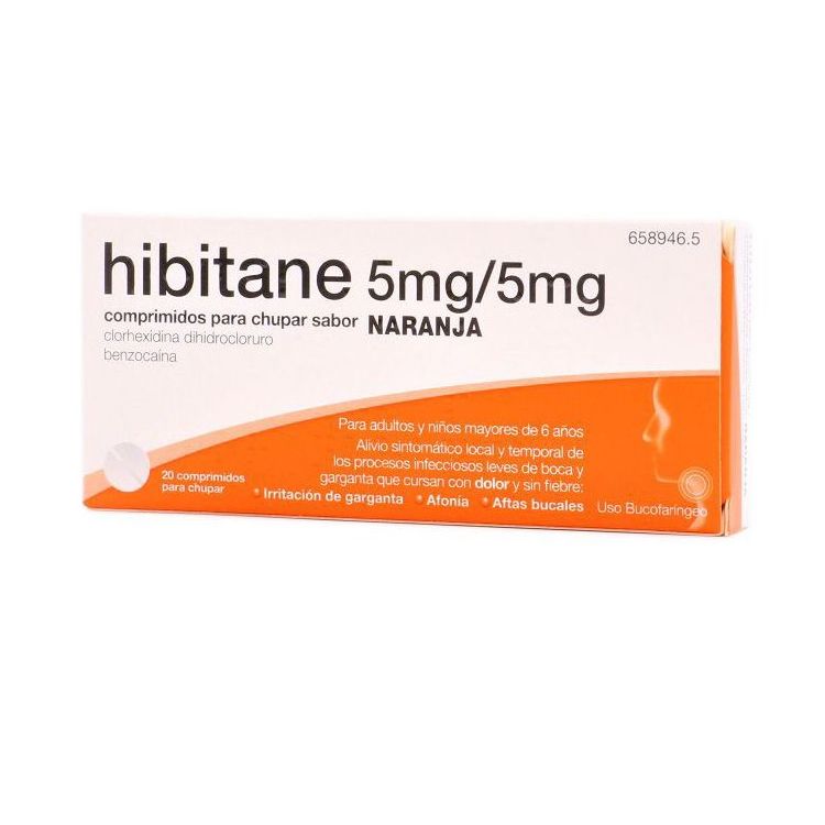 HIBITANE 5 mg/5 mg 20 COMPRIMIDOS PARA CHUPAR (SABOR NARANJA)