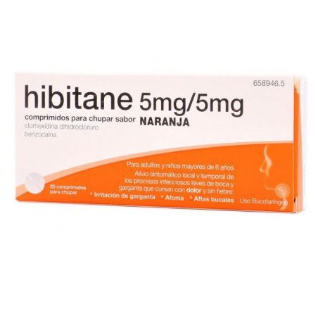 HIBITANE 5 mg/5 mg 20 COMPRIMIDOS PARA CHUPAR (SABOR NARANJA)