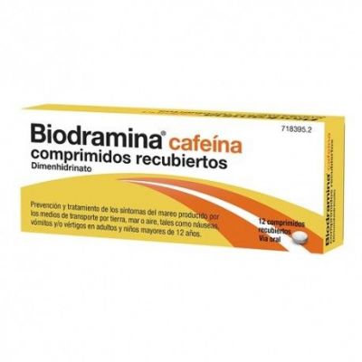BIODRAMINA CAFEINA 12 COMPRIMIDOS RECUBIERTOS