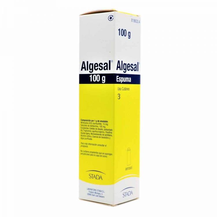 ALGESAL 10 mg/g + 100 mg/g ESPUMA CUTANEA 1 ENVASE A PRESION 100 g