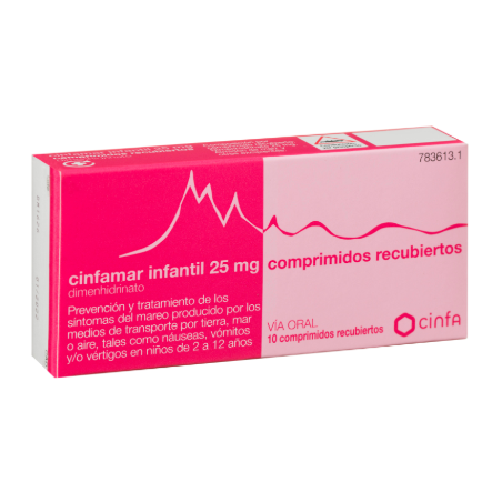 CINFAMAR INFANTIL 25 mg 4 COMPRIMIDOS RECUBIERTOS