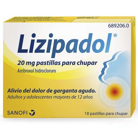LIZIPAINA AMBROXOL 20 mg 18 PASTILLAS PARA CHUPAR