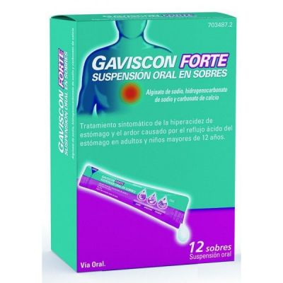 GAVISCON FORTE 12 SOBRES SUSPENSION ORAL 10 ml